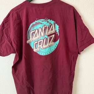 Santa Crux Men's Red Short Sleeve Wave Logo Tee Shirt Size XL